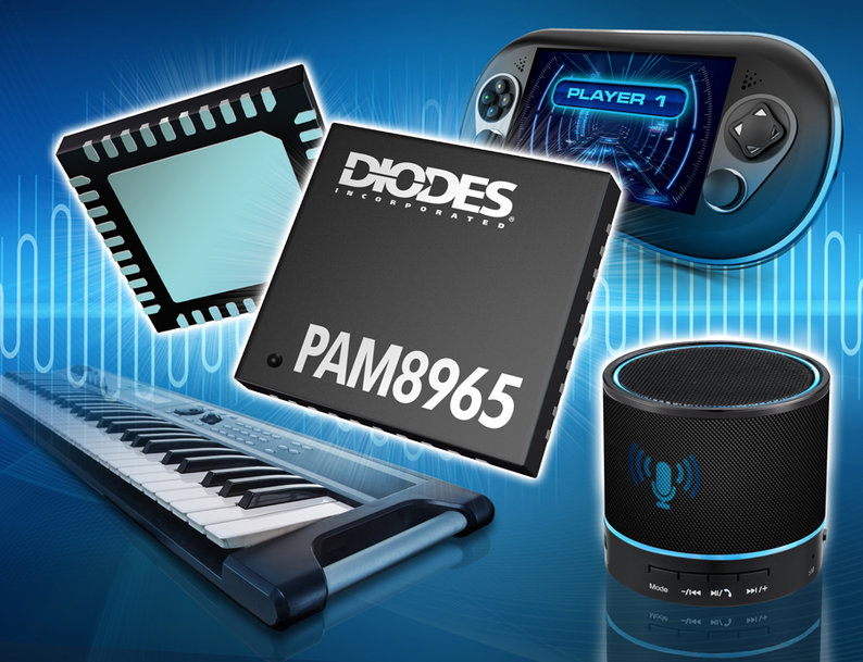 High-Efficiency Class-D Stereo Audio Amplifier from Diodes Incorporated Saves Battery Power While Delivering Superior Sound Quality